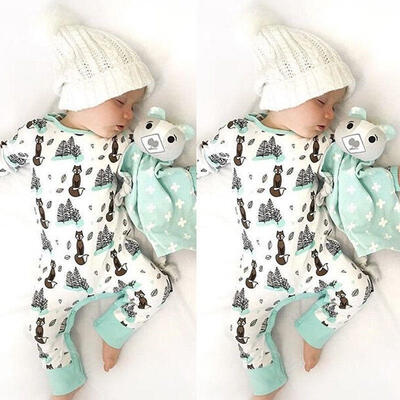 

Newborn Infant Baby Girls Boy Fox Romper Bodysuit Playsuit Outfits Clothes 0-24M