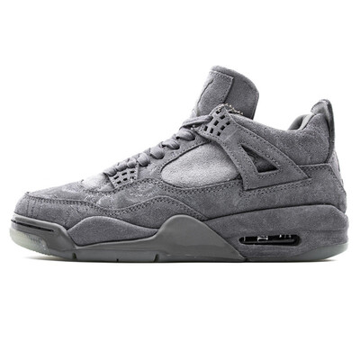 

Nike Air Jordan 4 X KAWS Cool Gray AJ4 Suede Basketball Shoes Original Shock-absorbing Outdoor Sports Shoes 930155-003