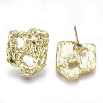 

Alloy Ear Studs with Steel Pins Light Gold 175x15mm Pin 07mm