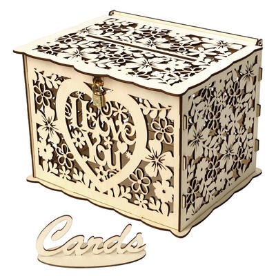 

Wood Gift Case Money Box DIY Wedding Birthday Party Card Holder Container