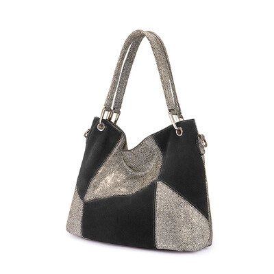 

REALER genuine leather shoulder bag fashion handbags women tote bag hobo ladies high quality female patchwork large capacity