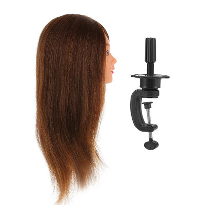 

24" 60 Real Human Hair Mixed with 40 Synthetic Fiber Hair Mannequin Head Hairdressing Training Head Cosmetology Doll Head With T