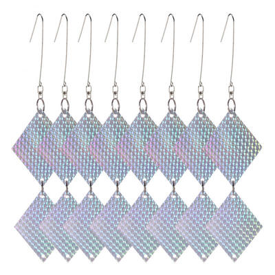 

Greensen 8Pcs Rhombic Shape Hanging Reflective Bird Scare Repellent for Garden