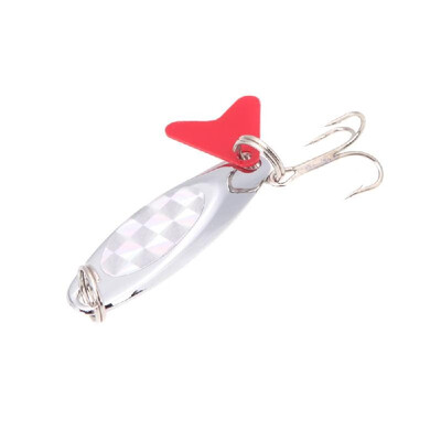 

48cm11g Fishing Spoon Lure Sequin Paillette Metal Hard Bait Hook Tackle Silver