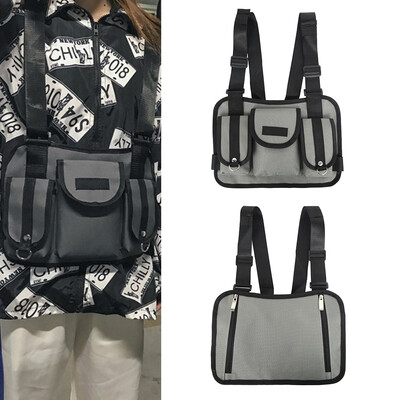 

Men Chest Pack Chest Rig Waist Bag Hip Hop Streetwear Men Tactical Shoulder Bags Anti Theft Waist Bag Adjustable Pockets Packs
