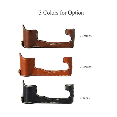 

PU Leather Protective Half Body Camera Bag Case Professional Bottom Cover with Battery Opening for Fujifilm Fuji X-T3 XT3 X-T2 XT2