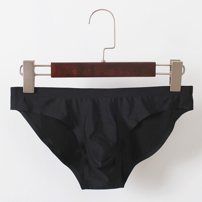 

Mens Elastic Breathable Brief Bikini Ice Silk Low Rise Underwear U Pouch Slips
