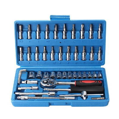 

46Pcs 14&38-inch Drive Bit&Torx Bit Socket Wrench Set Combination Fixing Tools