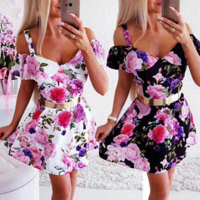 

Women Summer Boho Short Maxi Dress Evening Cocktail Party Beach Dresses Sundress