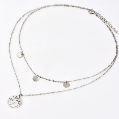 

Tocona Bohemian Multi Layered Silver Gold Coin Necklace Round Sequin Pendant Necklace for Women Charm Party Jewelry Gift 6179