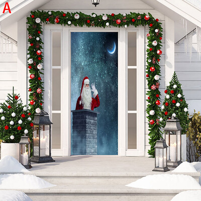 

〖Follure〗Christmas Decoration Door Stickers 3D Simulation Removable Waterproof Wall Stickers