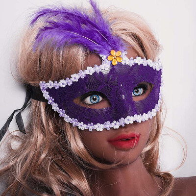

Siaonvr Dreamowl Sequins Lace Floral Mardi Gras Masquerade Costume Feather Mask