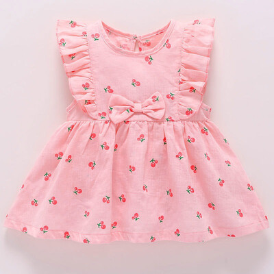 

Girls Dress Children Summer Cute Girls Cotton Cute Breathable Floral Print Sleeveless Sweet Princess Dress