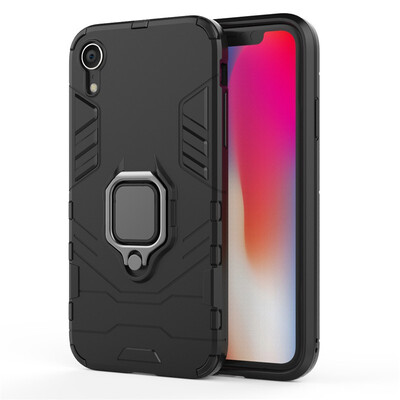 

Car Holder Stand Case For iPhone XR Back Cover Magnetic Bracket Finger Ring Celulars Fecoprior