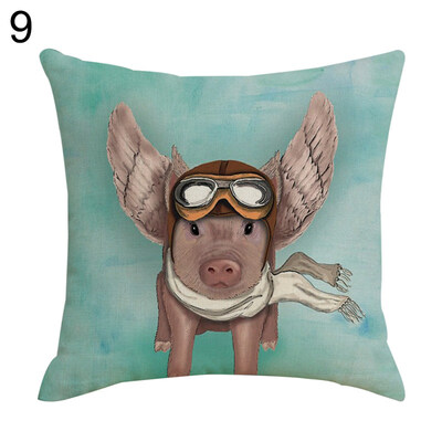 

New Year Mascot Pig Pillow Case Cushion Cover Sofa Bed Car Cafe Office Decor