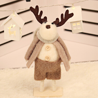 

Toponeto Retractable Christmas Santa Claus Snowman Deer Dolls Standing Figurine Tree