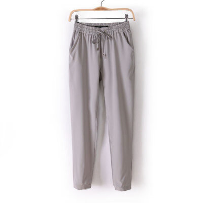 

New Trousers For Women Solid Candy Color Long Loose Harem Pants Women Slim Elastic Chiffon Trousers NV1