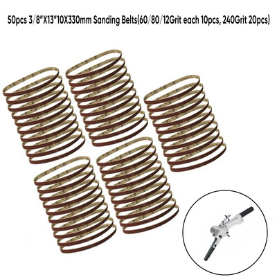 

50pcs 38x13 Belt Sander Sandpaper 10x330mm Sanding Belts Abrasive 60-240Grit