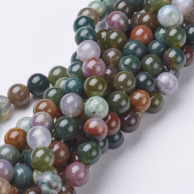 

Gemstone Beads Strands Natural Indian Agate Round about 8mm in diameter hole about 1mm 1516