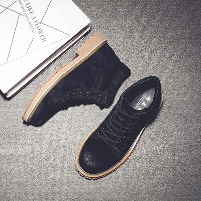 

Xinyi Da Yinglun fashion big scalp boots wild trend short boots tooling high help mens boots plus velvet cotton boots