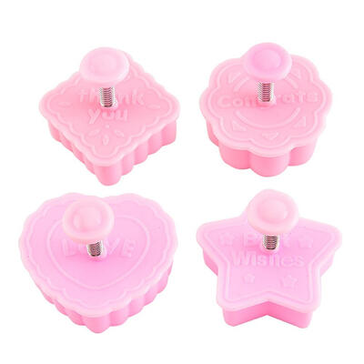 

4pcsset 3D Cartoon Biscuit Mold Cookie Cutter Moon Cake Embossed Mould
