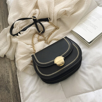 

Ocean bag female 2019 new style texture French small bag wild Messenger saddle bag fashion shoulder bag