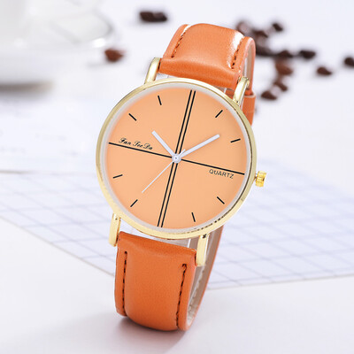 

Business Women Watches Golden Border Scale Dial Ladies Fashion Quartz Wristwatch Leather Strap Clock Casual Relojes Para Mujer50