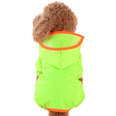 

Pet Dog Raincoat Puppy Candy Colors Raincoat with Hat Waterproof Teddy Trench Coat