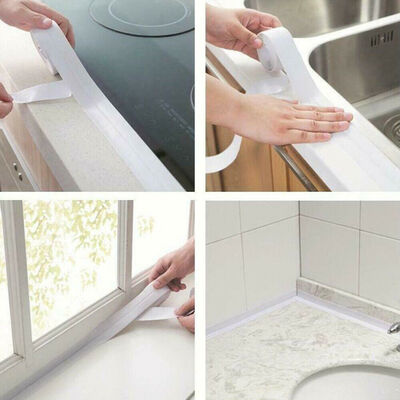 

US Sink Tile Crack Repair Mildew Tape Waterproof Caulk Strip Bathroom Kitchen