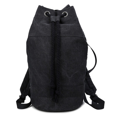 

Fitness backpack mans basketball bag pocket rope canvas double shoulder bag light outdoor sports bag bucket bag