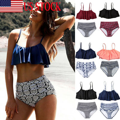 

Womens Padded Push Up Bikini Sets High Waisted Swimsuit Bathing Suit Swimwear