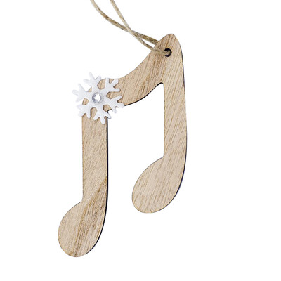 

〖Follure〗Christmas Decorations Wooden Painted Snowflake Musical Notes Christmas Ornaments