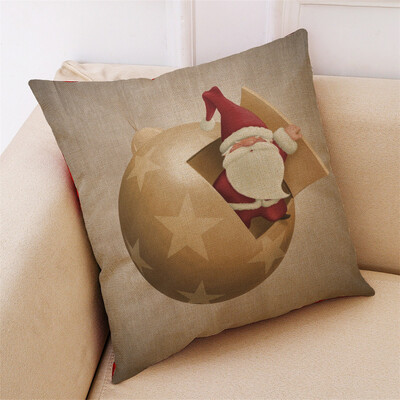 

Gobestart New Christmas Cotton Linen Pillow Case Sofa Cushion Cover Home Decor
