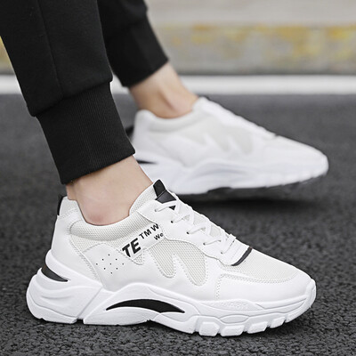 

Summer sports&leisure couple white shoes mens net shoes breathable white old mans shoes Korean version of the trend of wild tide shoes