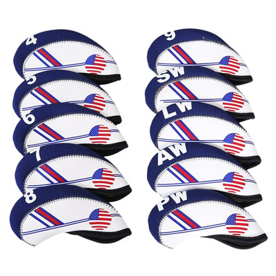 

10pcs Golf Clubs head Iron Putter Headcovers Protector Golf Outdoor Sports Club Accessories