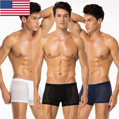 

Mens Cotton Breathable Underwear Boxer Briefs Shorts Bulge Pouch Underpants USA