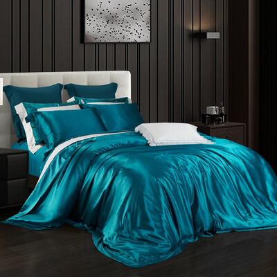 

Boowishy sheet set 100 pure silk bedding Flat Sheet Duvet cover 2pcs Pillowcase