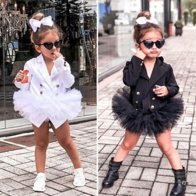 

UK Toddler Baby Girl Kid Ruffles Lace Dress Suit Skirt Party Tops Summer Clothes
