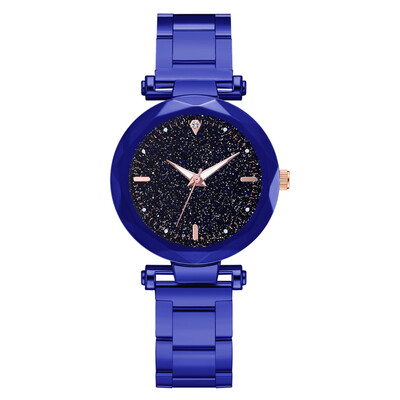 

Ladies fashion trend luminous watch starry round dial color steel belt female watch