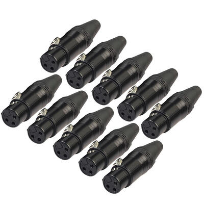 

10pcs DIY Microphone XLR 3Pin Female Connector Cable Solder Plug Adapters