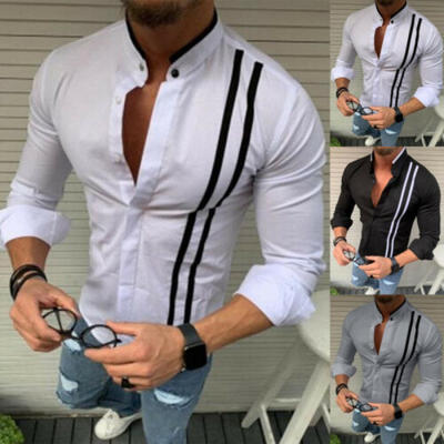 

Fashion Mens Luxury Casual Stylish Slim Fit Long Sleeve Casual Dress Shirts Tops