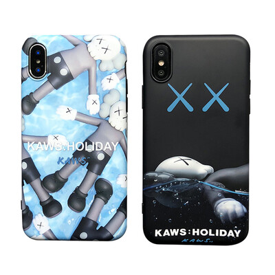 

Chao brand kaws floating doll apple  mobile phone shell XR couple iPhone7plus silicone soft case MAX male