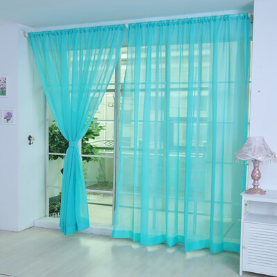 

Gobestart 1 PCS Pure Color Tulle Door Window Curtain Drape Panel Sheer Scarf Valances
