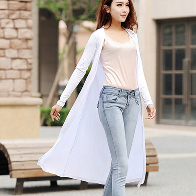 

2019 Women Summer And Autumn Modal Knitted Thin Sunscreen Shirt Stylish Solid Color Simple Casual Style Long Sleeve Womens Coat