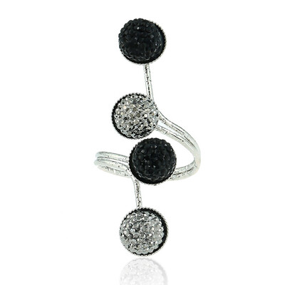 

Antique Gold Resizable Black Rhinestone Opening Knuckle Finger Midi Rings Set For Women Punk Statement Jewelry