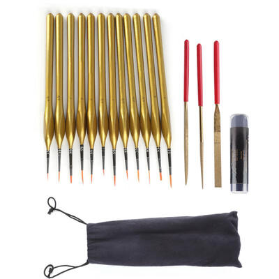 

Greensen 12pcs Detail Nylon Paint Brush Miniature Art Brushes with File Tools