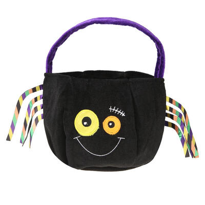 

Halloween Bat Spider Velvet Candy Handbag Kids Party Gifts Basket Container