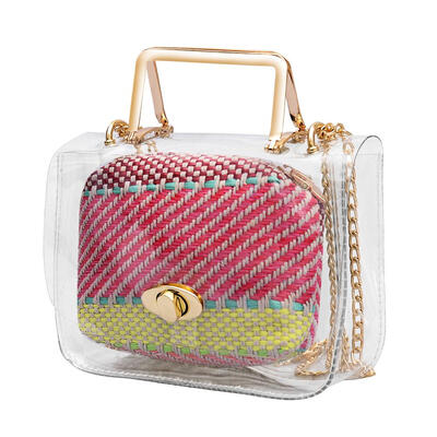 

Women Retro Transparent Composite Bag Lady Weave Chain Crossbody Bags