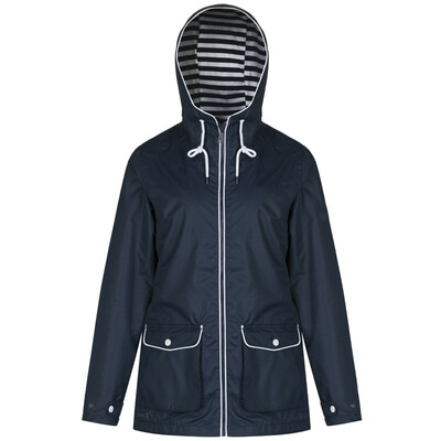 

Jacket Women Striped Lined Hooded Lightweight Coat Outdoor Waterproof Windbr