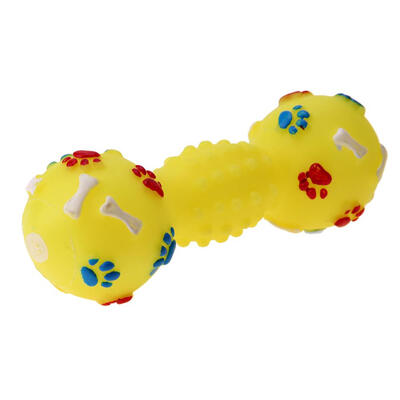 

Dog Toys Dotted Dumbbell Shaped Dog Squeeze Squeaky Pet Chew Toy